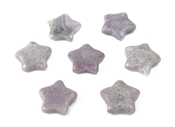 Lepidolite Star Gemstone – Lepidolite Crystal Star Charm – Lepidolite Star Carving – Reiki Meditation– Healing Crystal – 3cm – ST1040