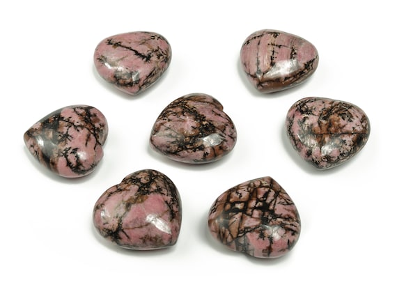 Rhodonite Heart Gemstone – Heart Rhodonite Gemstone – Loose Heart Shaped Gemstone – Natural Gemstone – 4cm - HE1240