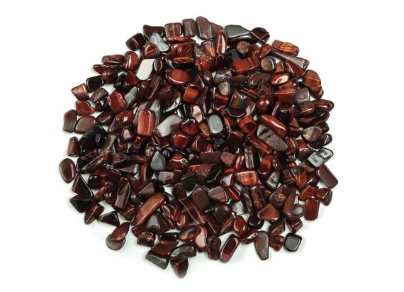 Red Tiger Eye Chips – Gemstone Chips – Crystal Semi Tumbled Chips - Bulk Crystal - 5-7mm - CP1139