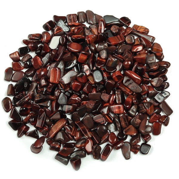 Rote Tigerauge Chips – Edelstein Chips – Halbgetrommelte Kristall Chips - Bulk Crystal - 5-7mm