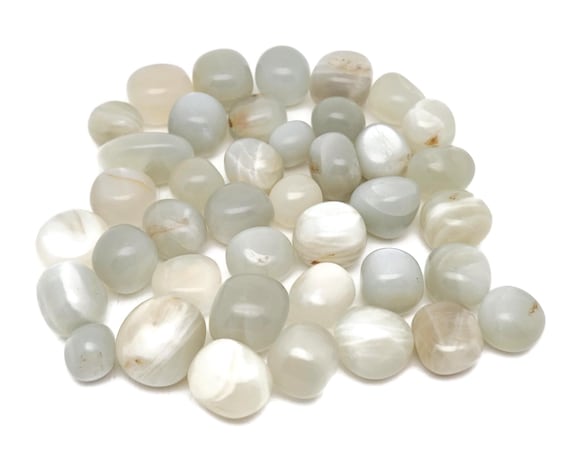 Green Moonstone Tumbled Stone - Moonstone Healing - Loose Stones - Bulk Crystals - Gift for Her - TU1323