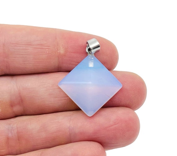 Opalite Gemstone Pyramid Pendant - Natural Gemstone Jewelry - Healing Crystal Reiki - For Women Lucky Pendant - NC1458