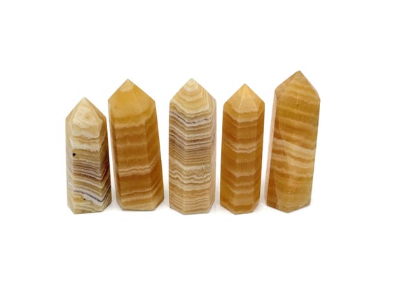 Yellow Calcite Obelisk Tower Stone - Gemstone Tower - Meditation Gemstone - Crystal Gifts - Home Crystal Decor - TW1134