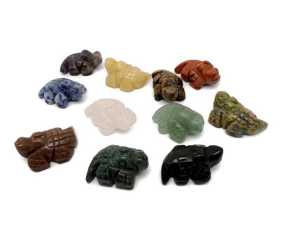 Crystal Crocodile Figure - Gemstone Decor - Handmade Carved Animal - Energy Stone - Protection Symbol - ANMIX31