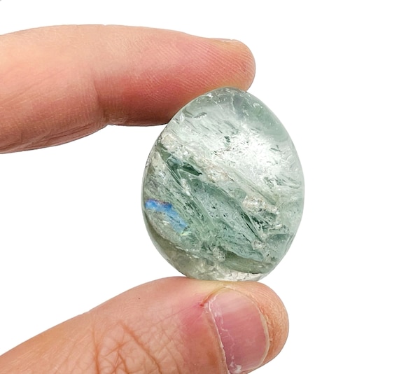 Green Ghost Phantom Tumbled Stone - Natural Green Ghost Crystals - Gemstones - Wholesale Ghost - TU1296