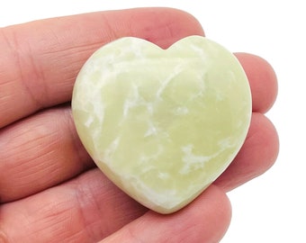 Cuore Di Giada Verde, Cristallo 4,5 Cm, Pietra Portafortuna Per Abbondanza E Guarigione, Chakra Del Cuore