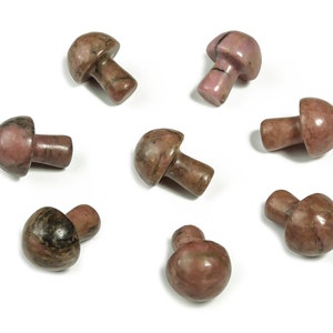 Rhodonit Pilz Edelstein - Rhodonit Pilzschnitzerei - Natürlicher Kristall - Wohnkultur Geschenk - Kristall Pilz – 2cm – MU1012