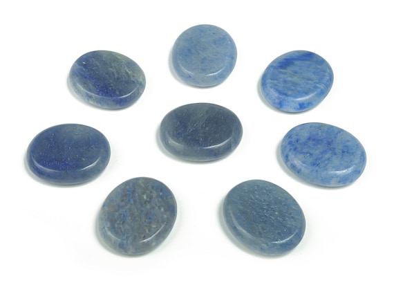 Blue Aventurine Flat Disk - Slab Natural Stone – Flat Stone - Worry Stone - Healing Crystals – 30x25x7 - FL1046