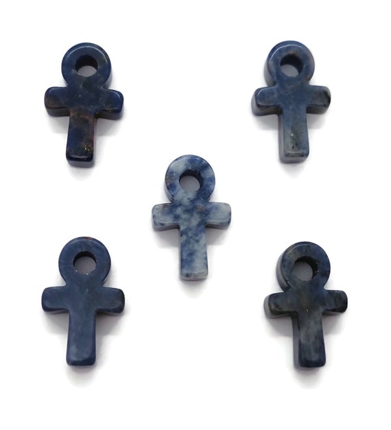 Sodalite Anka Crystal - Mini Crystal Ankhs - Handmade Carving - Anka Totem - AN1008