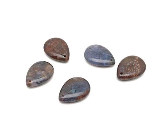 Moss Agate Dainty Drop Crystal Pendants - Gemstone Necklace Pendant - Luxury Jewelry - DIY Jewelry Making - NC1650