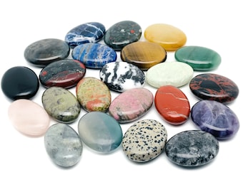Palm Stone – Oval Crystal – Tumble Stone - Natural Gemstone – Worry Stone - 45x35mm - PAMIX