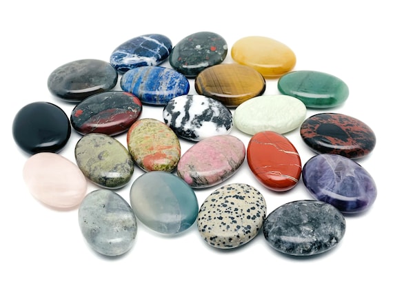 Palm Stone – Oval Crystal – Tumble Stone - Natural Gemstone – Worry Stone - 45x35mm - PAMIX