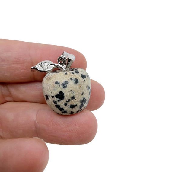 Dalmatian Jasper Crystal Apple Pendant - Crystals Pendant Healing - Gifts - NC1847