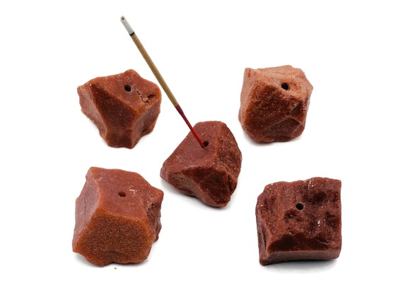 Goldstone Crystal Incense Holder -Rough Crystal Stone Incense Stick Holder -Raw Stone Incense Holder - Healing Stone - RS1012