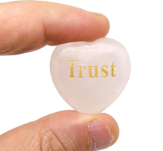 Trust Rose Quartz Heart Gemstone - Heart Crystal - Carving Heart - Gemstone Puffy Heart - Rose Quartz Healing Crystals - HE1208