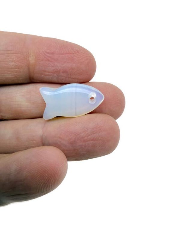 Opalite Fish Shape Crystal Pendant – Healing Stone Fish Charm for Jewelry - NC1887