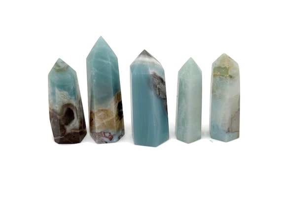Caribbean Calcite Obelisk Tower Stone - Gemstone Tower - Meditation Gemstone - Crystal Gifts - Home Crystal Decor - TW1117