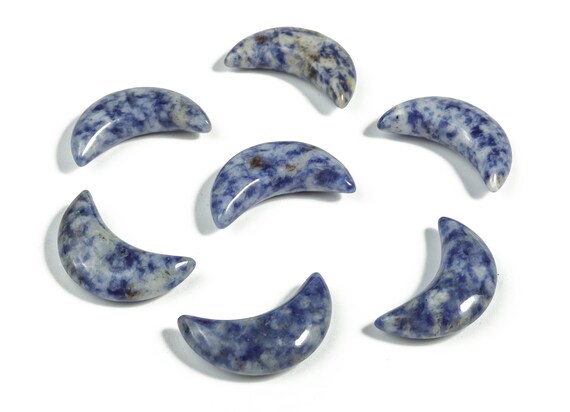 Blue Spot Jasper Gemstone Moon - Beautiful Blue Spot Jasper Crescent Moon - Gemstone Crystal - Healing Crystal – 3x1.2cm - MO1070