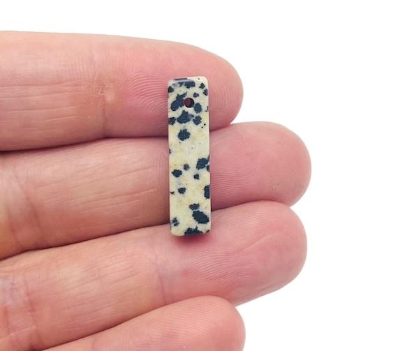 Dalmatian Jasper Crystal Hole Pendant - Drilled Crystal Pendant - Natural Gemstone - Making Jewelry - Healing Stone - NC1565