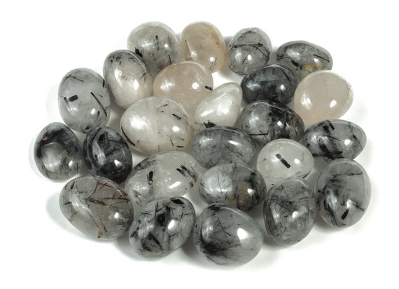 Tourmalinated Quartz Tumbled Stone – Natural Tourmalinated Quartz Tumbled Crystal - Tourmalinated Quartz Stone – TU1041