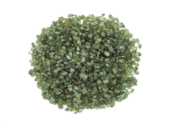 Green Apatite Chips – Gemstone Chips – Crystal Semi Tumbled Chips - Bulk Crystal - 2-6mm  - CP1068