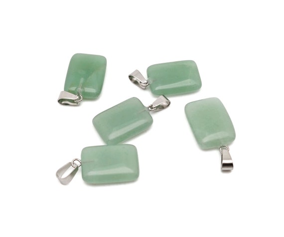 Aventurine Crystal Rectangle Shape Pendants - Wholesale Gemstones - Stone Healing Crystal Rectangle Necklace - Natural Stones - NC1725