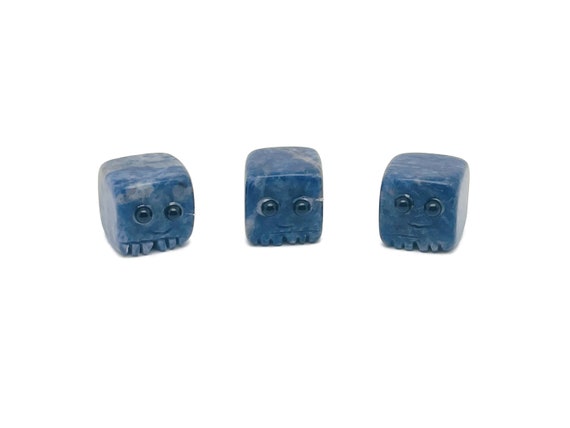 Sodalite Handmade Skull Gemstone - Figurine Hand Carved - Healing Chakra - Crystal Gift for Kids - DS1010