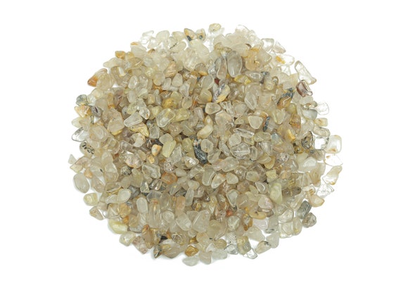 Golden Rutilated Quartz Chips – Stone Healing – Bulk Natural Gemstones – Home Decor 4-12mm - CP1014