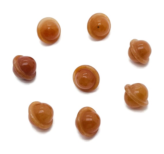 Orange Aventurine Saturn Crystal - Mini Planet Gemstone - Crystal Carving - 18mm - SA1004