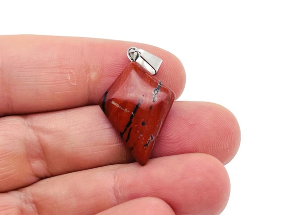 Red Jasper Gemstone for Pendant - Triangle Geometric Gemstone Pendant - Natural Gemstone Jewelry - For Women Lucky Pendant - NC1419
