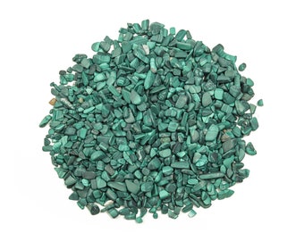 Malachite Chips – Gemstone Chips – Crystal Semi Tumbled Chips - Bulk Crystal - 2-6mm  - CP1036