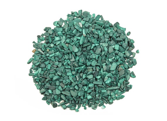 Malachite Chips – Gemstone Chips – Crystal Semi Tumbled Chips - Bulk Crystal - 2-6mm  - CP1036