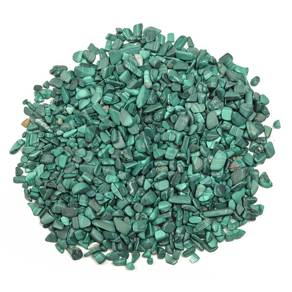 Malachite Chips – Gemstone Chips – Crystal Semi Tumbled Chips - Bulk Crystal - 2-6mm - CP1036