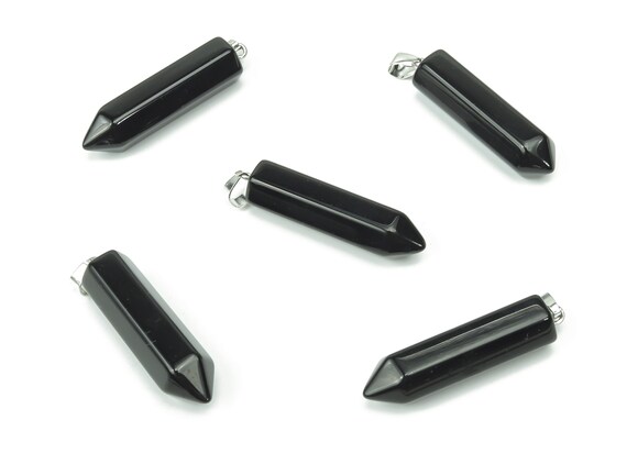 Obsidian Point Pendant - Crystal Pendant – Natural Necklaces - Heling Gemstone - Jewelry Making Supplies - NC1073
