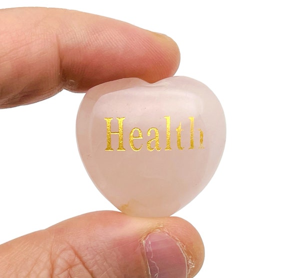 Health Rose Quartz Heart Gemstone - Heart Crystal - Carving Heart - Gemstone Puffy Heart - Rose Quartz Healing Crystals - HE1218