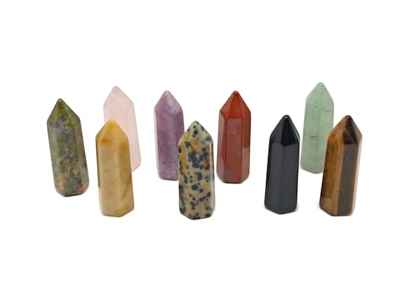 Crystal Obelisk Tower – Gemstone Tower – Tower Crystal – Hand Carved Crystal Point – Healing Crystal – 40mm – TWMIX2