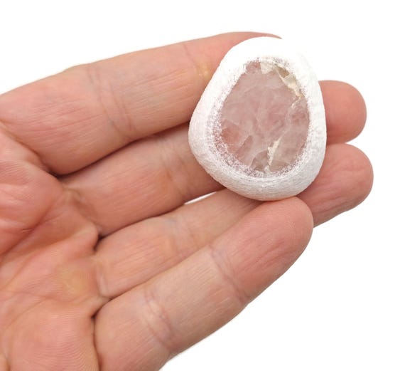 Rose Quartz Seer Stone - Divination Crystal - River Stone - Window Stone - Metaphysical - Crystal Ball - FO1026