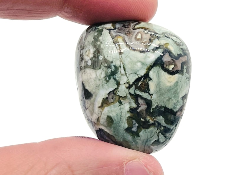 Pyroclastic Rhyolite Green Green Rhyolite Tumbled Stone - Rainforest Crystal - Rhyolite Crystal ...