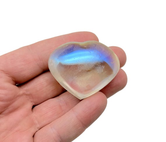 Angel Aura Quartz Heart Gemstone - Gemstone Heart - Heart Shape Chakra Crystal - Meditation Crystals – HE1291