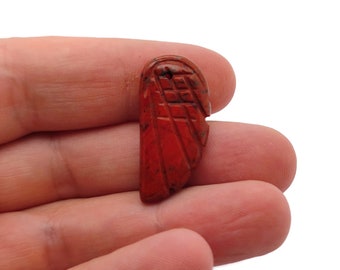 Red Jasper Crystal Angel Wing Hole Pendant - Carved Angel Wing - Crystal Jewelry - Angel Wing Charms - NC1266
