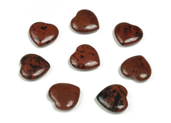 Mahogany Obsidian Heart Gemstone Flat – Heart Crystal - Healing Stones – Carving Heart - Natural stones - 20x20x6 - HE1069