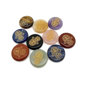 Hamsa Handgravierte Kristall - Schutz, Glück & spirituelle Energie - ENGMIX7