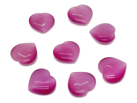 Pink Cats Eye Heart Gemstone Flat – Heart Crystal - Healing Stones – Carving Heart - Natural stones - 20x20x6 - HE1084