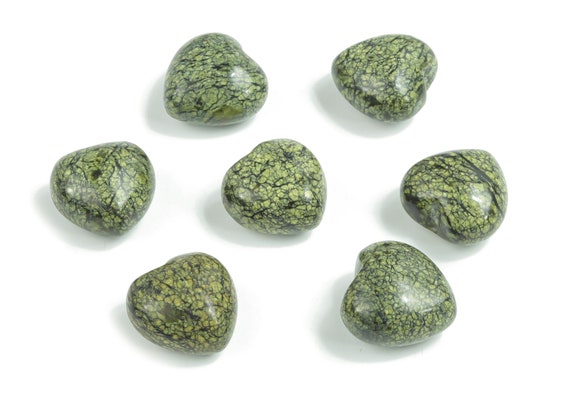 Asterite Serpentine Heart Gemstone – Asterite Serpentine Shaped Healing Stones - 15x15x9mm - HE1038