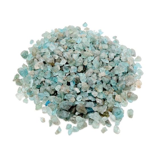 Transparent Blue Apatite Chips – Gemstone Chips – Crystal Semi Tumbled Chips - Bulk Crystal - 2-6mm  - CP1256