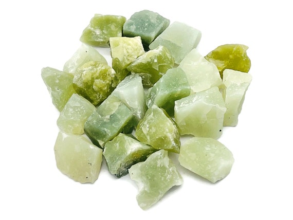 New Jade Raw Stone – Rough New Jade Stone - Green Stone - Chinese Crystal - Crystal Gemstone - RA1192