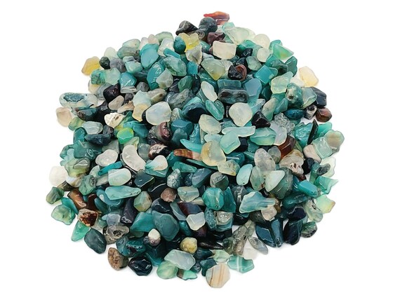Green Agate Chips – Gemstone Chips – Crystal Semi Tumbled Chips - Bulk Crystal - 5-7mm - CP1167