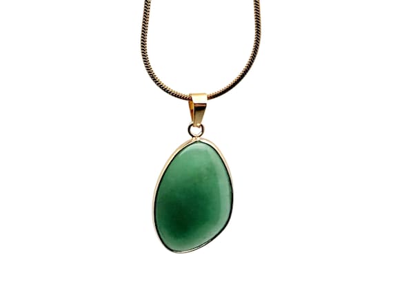 Aventurine Gold Gemstone Pendant - Dainty Crystal Pendant - Birthstone Charm - Jewelry DIY Charms - Gift Charm - NC1866