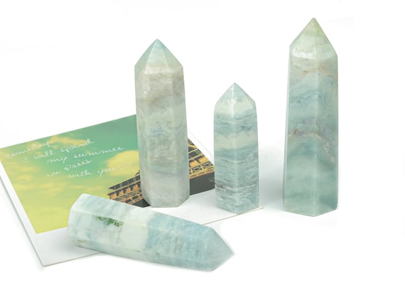 Sky Blue Amazonite Obelisk Tower Stone – Obelisk Tower Point Crystals – Meditation Gemstone - Gifts - TW1041