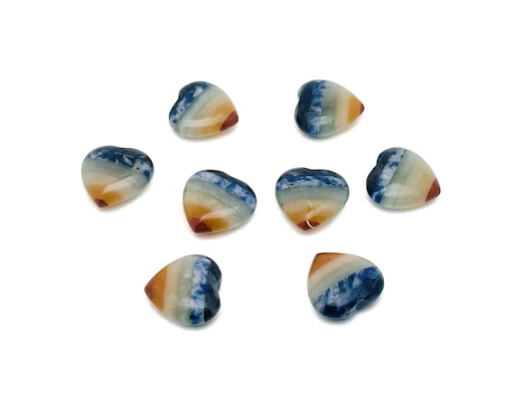 7 Chakra Heart Gemstone - Pocket Stone - Seven Crystals Heart Chakra - Energy Crystals - HE1288